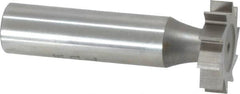 Made in USA - 7/8" Diam x 7/32" Face Width, High Speed Steel, 10 Teeth, Shank Connection Woodruff Keyseat Cutter - Uncoated, 2-7/32" OAL x 1/2" Shank, Straight Teeth, ANSI 707, Old Standard 12 - Americas Industrial Supply