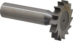 Made in USA - 1-1/4" Diam x 7/32" Face Width, High Speed Steel, 14 Teeth, Shank Connection Woodruff Keyseat Cutter - Uncoated, 2-7/32" OAL x 1/2" Shank, Straight Teeth, ANSI 710, Old Standard 20 - Americas Industrial Supply