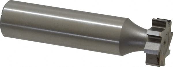 Made in USA - 5/8" Diam x 3/16" Face Width, High Speed Steel, 8 Teeth, Shank Connection Woodruff Keyseat Cutter - Uncoated, 2-3/16" OAL x 1/2" Shank, Straight Teeth, ANSI 605, Old Standard 61 - Americas Industrial Supply