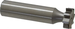 Made in USA - 5/8" Diam x 3/16" Face Width, High Speed Steel, 8 Teeth, Shank Connection Woodruff Keyseat Cutter - Uncoated, 2-3/16" OAL x 1/2" Shank, Straight Teeth, ANSI 605, Old Standard 61 - Americas Industrial Supply