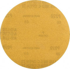 Made in USA - 6" Diam, 220 Grit, Aluminum Oxide Hook & Loop Disc - Very Fine Grade, Coated, C Weight Paper Backing, - Americas Industrial Supply