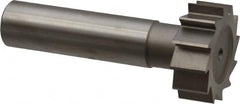 Made in USA - 1" Diam x 3/8" Face Width, High Speed Steel, 12 Teeth, Shank Connection Woodruff Keyseat Cutter - Uncoated, 2-3/8" OAL x 1/2" Shank, Straight Teeth, ANSI 1208, Old Standard 152 - Americas Industrial Supply