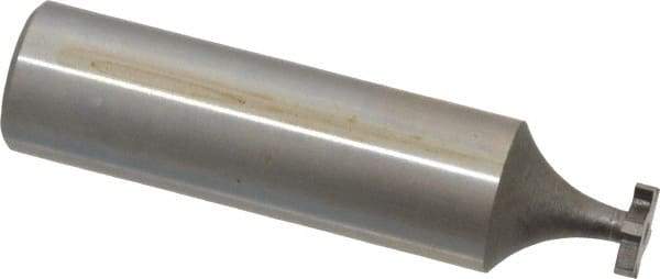 Made in USA - 5/16" Diam x 1/16" Face Width, High Speed Steel, 6 Teeth, Shank Connection Woodruff Keyseat Cutter - Uncoated, 2-1/16" OAL x 1/2" Shank, Straight Teeth, ANSI 202-1/2, Old Standard 206 - Americas Industrial Supply