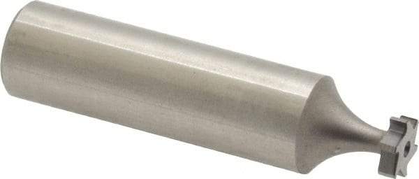 Made in USA - 5/16" Diam x 3/32" Face Width, High Speed Steel, 6 Teeth, Shank Connection Woodruff Keyseat Cutter - Uncoated, 2-3/32" OAL x 1/2" Shank, Straight Teeth, ANSI 302-1/2, Old Standard 207 - Americas Industrial Supply