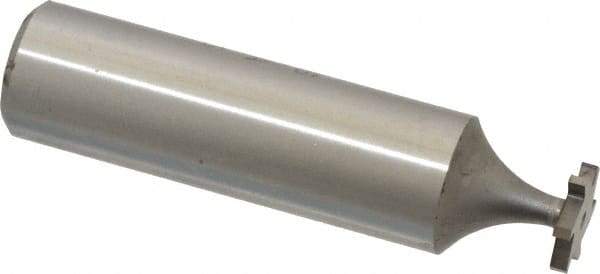 Made in USA - 3/8" Diam x 1/16" Face Width, High Speed Steel, 6 Teeth, Shank Connection Woodruff Keyseat Cutter - Uncoated, 2-1/16" OAL x 1/2" Shank, Straight Teeth, ANSI 203, Old Standard 211 - Americas Industrial Supply