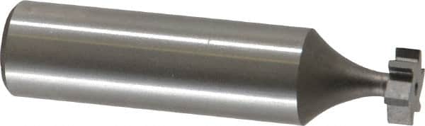 Made in USA - 3/8" Diam x 1/8" Face Width, High Speed Steel, 6 Teeth, Shank Connection Woodruff Keyseat Cutter - Uncoated, 2-1/8" OAL x 1/2" Shank, Straight Teeth, ANSI 403, Old Standard 213 - Americas Industrial Supply
