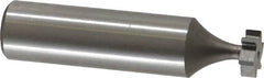Made in USA - 3/8" Diam x 1/8" Face Width, High Speed Steel, 6 Teeth, Shank Connection Woodruff Keyseat Cutter - Uncoated, 2-1/8" OAL x 1/2" Shank, Straight Teeth, ANSI 403, Old Standard 213 - Americas Industrial Supply