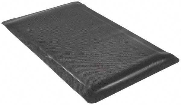 Wearwell - 5' Long x 3' Wide, Dry Environment, Anti-Fatigue Matting - Black, Vinyl with Vinyl Sponge Base, Beveled on 4 Sides - Americas Industrial Supply