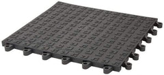 Wearwell - 18" Long x 18" Wide x 7/8" Thick, Anti-Fatigue Modular Matting Soft Open Grid - 4 Interlocking Sides, Charcoal, For Dry Areas, Series 566 - Americas Industrial Supply