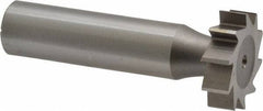 Made in USA - 7/8" Diam x 1/4" Face Width, High Speed Steel, 10 Teeth, Shank Connection Woodruff Keyseat Cutter - Uncoated, 2-1/4" OAL x 1/2" Shank, Straight Teeth, ANSI 807, Old Standard A - Americas Industrial Supply