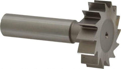 Made in USA - 1-3/8" Diam x 3/8" Face Width, High Speed Steel, 14 Teeth, Shank Connection Woodruff Keyseat Cutter - Uncoated, 2-3/8" OAL x 1/2" Shank, Straight Teeth, ANSI 1211, Old Standard F - Americas Industrial Supply