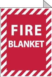 NMC - Fire Blanket, Aluminum Fire Sign - 9" Wide x 12" High - Americas Industrial Supply