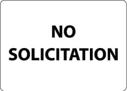 NMC - "No Solicitation", 10" Long x 14" Wide, Aluminum Safety Sign - Rectangle, 0.04" Thick, Use for Security & Admittance - Americas Industrial Supply