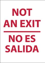 NMC - "Not an Exit", 20" Long x 14" Wide, Rigid Plastic Safety Sign - Rectangle, 0.05" Thick, Use for Security & Admittance - Americas Industrial Supply