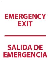 NMC - Emergency Exit, Plastic Exit Sign - 14" Wide x 20" High, English/Spanish - Americas Industrial Supply