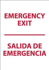 NMC - Emergency Exit, Plastic Exit Sign - 14" Wide x 20" High, English/Spanish - Americas Industrial Supply