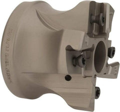 Iscar - 4 Inserts, 2" Cut Diam, 3/4" Arbor Diam, 0.118" Max Depth of Cut, Indexable Square-Shoulder Face Mill - 0/90° Lead Angle, 1.57" High, HTP LNHT 1606 Insert Compatibility, Through Coolant, Series TangPlunge - Americas Industrial Supply