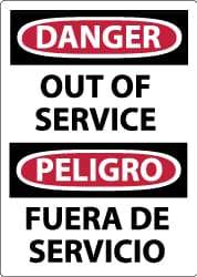 NMC - "Danger - Out of Service", 14" Long x 10" Wide, Rigid Plastic Safety Sign - Rectangle, 0.05" Thick, Use for Accident Prevention - Americas Industrial Supply