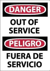NMC - "Danger - Out of Service", 14" Long x 10" Wide, Rigid Plastic Safety Sign - Rectangle, 0.05" Thick, Use for Accident Prevention - Americas Industrial Supply