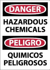 NMC - "Danger - Hazardous Chemicals", 14" Long x 10" Wide, Rigid Plastic Safety Sign - Rectangle, 0.05" Thick, Use for Hazardous Materials - Americas Industrial Supply