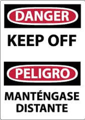 NMC - "Danger - Keep Off", 14" Long x 10" Wide, Pressure-Sensitive Vinyl Safety Sign - Rectangle, 0.004" Thick, Use for Hazardous Materials - Americas Industrial Supply
