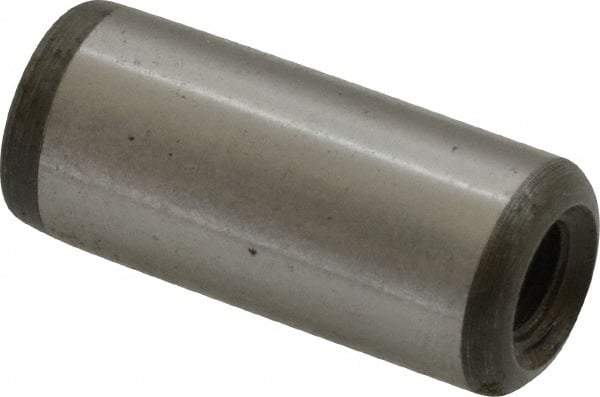 Jergens - 7/16" Diam x 1" Pin Length Alloy Steel Pull Out Dowel Pin - C 47-58 & C 60-64 (Surface) Hardness, 1 Beveled & 1 Threaded End - Americas Industrial Supply