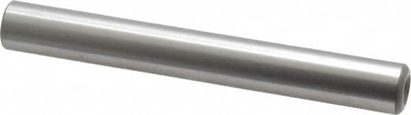 Jergens - 1/2" Diam x 4" Pin Length Alloy Steel Pull Out Dowel Pin - C 47-58 & C 60-64 (Surface) Hardness, 1 Beveled & 1 Threaded End - Americas Industrial Supply