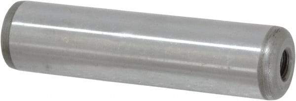 Jergens - 3/4" Diam x 3" Pin Length Alloy Steel Pull Out Dowel Pin - C 47-58 & C 60-64 (Surface) Hardness, 1 Beveled & 1 Threaded End - Americas Industrial Supply