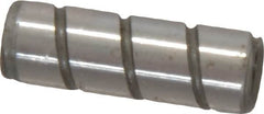 Jergens - 1/4" Diam x 3/4" Pin Length Alloy Steel Grooved Dowel Pin - C 47-58 & C 60-64 (Surface) Hardness, 1 Beveled & 1 Threaded End - Americas Industrial Supply