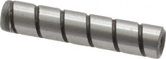 Jergens - 1/4" Diam x 1-1/4" Pin Length Alloy Steel Grooved Dowel Pin - C 47-58 & C 60-64 (Surface) Hardness, 1 Beveled & 1 Threaded End - Americas Industrial Supply