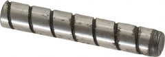 Jergens - 1/4" Diam x 1-1/2" Pin Length Alloy Steel Grooved Dowel Pin - C 47-58 & C 60-64 (Surface) Hardness, 1 Beveled & 1 Threaded End - Americas Industrial Supply