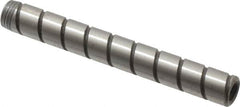 Jergens - 1/4" Diam x 2" Pin Length Alloy Steel Grooved Dowel Pin - C 47-58 & C 60-64 (Surface) Hardness, 1 Beveled & 1 Threaded End - Americas Industrial Supply