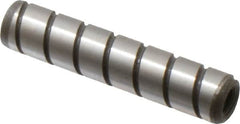 Jergens - 5/16" Diam x 1-1/2" Pin Length Alloy Steel Grooved Dowel Pin - C 47-58 & C 60-64 (Surface) Hardness, 1 Beveled & 1 Threaded End - Americas Industrial Supply