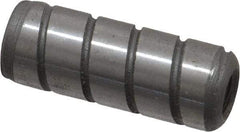 Jergens - 3/8" Diam x 1" Pin Length Alloy Steel Grooved Dowel Pin - C 47-58 & C 60-64 (Surface) Hardness, 1 Beveled & 1 Threaded End - Americas Industrial Supply