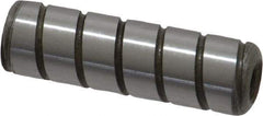 Jergens - 3/8" Diam x 1-1/4" Pin Length Alloy Steel Grooved Dowel Pin - C 47-58 & C 60-64 (Surface) Hardness, 1 Beveled & 1 Threaded End - Americas Industrial Supply