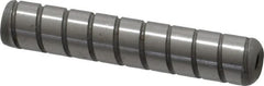 Jergens - 3/8" Diam x 2" Pin Length Alloy Steel Grooved Dowel Pin - C 47-58 & C 60-64 (Surface) Hardness, 1 Beveled & 1 Threaded End - Americas Industrial Supply