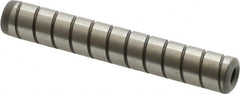 Jergens - 3/8" Diam x 2-1/2" Pin Length Alloy Steel Grooved Dowel Pin - C 47-58 & C 60-64 (Surface) Hardness, 1 Beveled & 1 Threaded End - Americas Industrial Supply