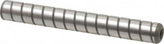 Jergens - 3/8" Diam x 3" Pin Length Alloy Steel Grooved Dowel Pin - C 47-58 & C 60-64 (Surface) Hardness, 1 Beveled & 1 Threaded End - Americas Industrial Supply