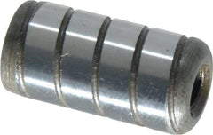Jergens - 1/2" Diam x 1" Pin Length Alloy Steel Grooved Dowel Pin - C 47-58 & C 60-64 (Surface) Hardness, 1 Beveled & 1 Threaded End - Americas Industrial Supply