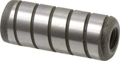 Jergens - 1/2" Diam x 1-1/4" Pin Length Alloy Steel Grooved Dowel Pin - C 47-58 & C 60-64 (Surface) Hardness, 1 Beveled & 1 Threaded End - Americas Industrial Supply