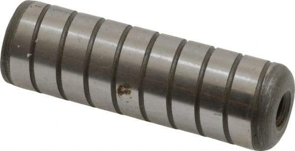 Jergens - 5/8" Diam x 2" Pin Length Alloy Steel Grooved Dowel Pin - C 47-58 & C 60-64 (Surface) Hardness, 1 Beveled & 1 Threaded End - Americas Industrial Supply
