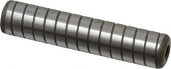 Jergens - 5/8" Diam x 3" Pin Length Alloy Steel Grooved Dowel Pin - C 47-58 & C 60-64 (Surface) Hardness, 1 Beveled & 1 Threaded End - Americas Industrial Supply