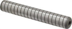 Jergens - 5/8" Diam x 4" Pin Length Alloy Steel Grooved Dowel Pin - C 47-58 & C 60-64 (Surface) Hardness, 1 Beveled & 1 Threaded End - Americas Industrial Supply