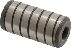 Jergens - 3/4" Diam x 1-1/2" Pin Length Alloy Steel Grooved Dowel Pin - C 47-58 & C 60-64 (Surface) Hardness, 1 Beveled & 1 Threaded End - Americas Industrial Supply