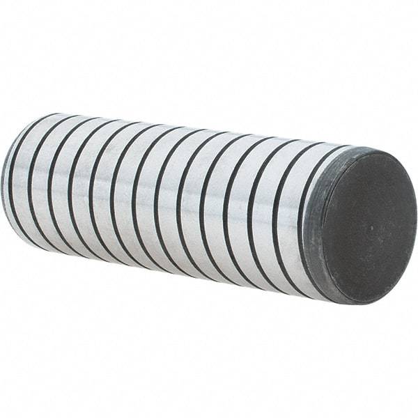 Jergens - 1" Diam x 3" Pin Length Alloy Steel Grooved Dowel Pin - C 47-58 & C 60-64 (Surface) Hardness, 1 Beveled & 1 Threaded End - Americas Industrial Supply