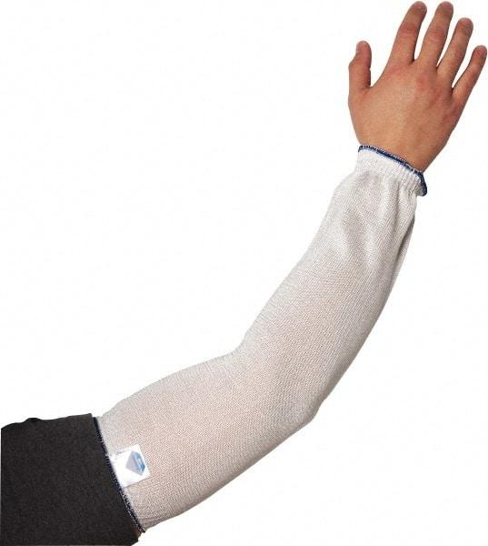 PIP - Size Universal, White Dyneema Cut Resistant Sleeve - 18" Long, ANSI Cut Resistance Level A2, Continuous Knit Cuff - Americas Industrial Supply
