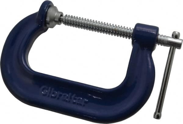 Gibraltar - Regular-Duty 3" Max Opening, 2-3/8" Throat Depth, Forged Steel Standard C-Clamp - 3,500 Lb Capacity, 0" Min Opening, Deep Throat - Americas Industrial Supply