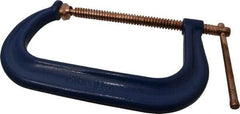 Gibraltar - Regular-Duty 8" Max Opening, 5" Throat Depth, Forged Steel Standard C-Clamp - 6,900 Lb Capacity, 0" Min Opening, Deep Throat, Copper Plated Screw - Americas Industrial Supply