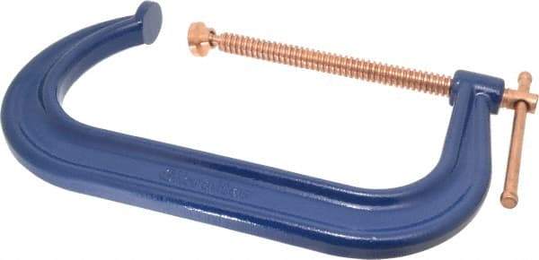 Gibraltar - Regular-Duty 10" Max Opening, 6" Throat Depth, Forged Steel Standard C-Clamp - 8,000 Lb Capacity, 2" Min Opening, Deep Throat, Copper Plated Screw - Americas Industrial Supply