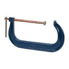 Gibraltar - Regular-Duty 12" Max Opening, 6-5/16" Throat Depth, Forged Steel Standard C-Clamp - 9,500 Lb Capacity, 3" Min Opening, Deep Throat, Copper Plated Screw - Americas Industrial Supply